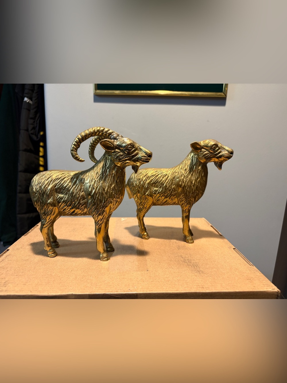 Vintage Brass Goat Pair